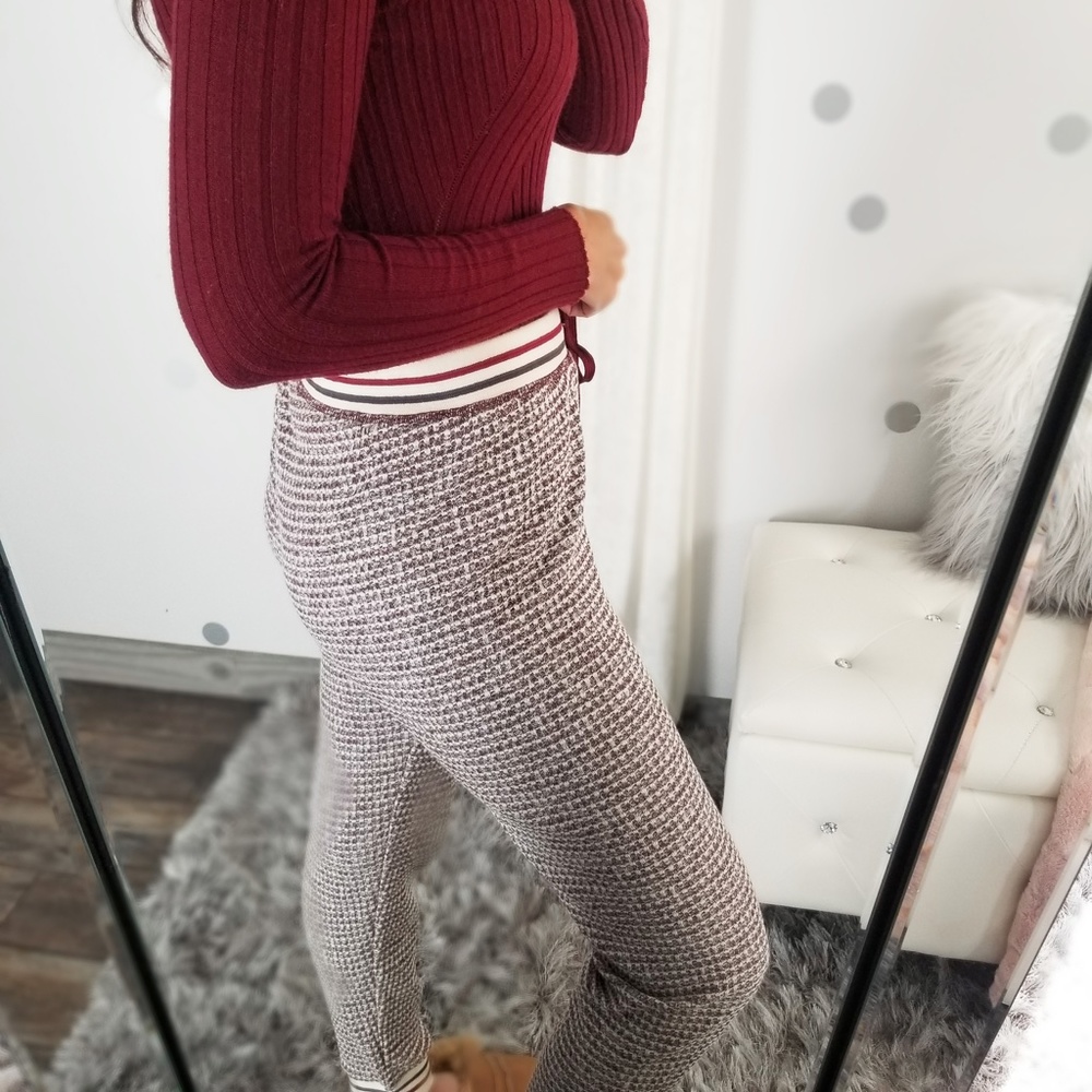 Last1️⃣ Winter Thermal Waffle Knit Joggers Fall Loungewear Drawstring Pants - Picture 3 of 8